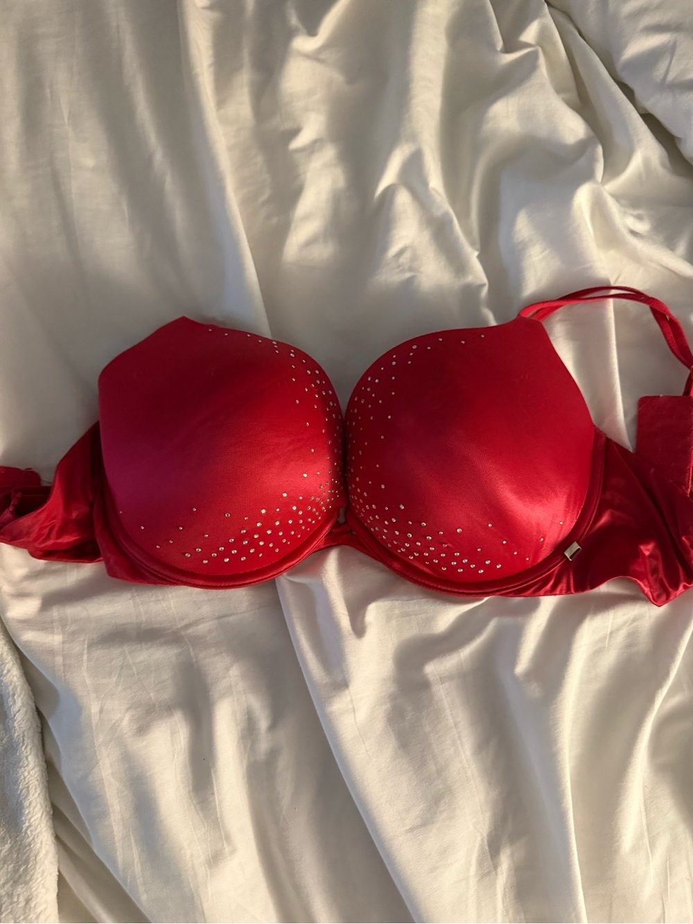 Victorias secret Red Embellished Push-Up Bra